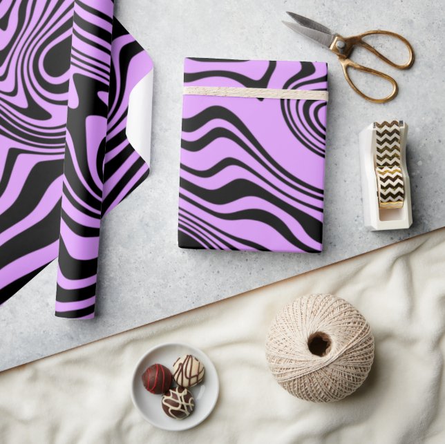 Papiers Cadeaux Vos Couleurs Vagues Violettes (Artisanat)