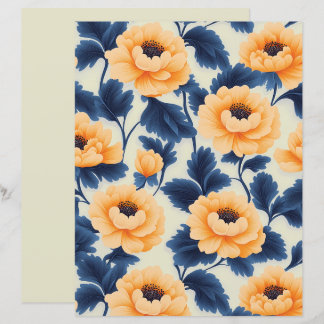 Papiers de scrapbooking Fleurs de pivoine jaunes v