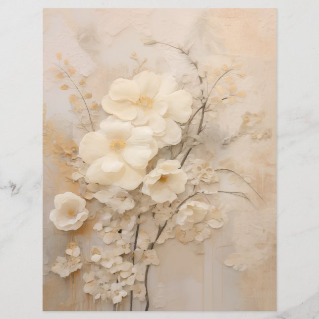 Papiers de scrapbooking Fleurs de rose en dentelle (Devant)