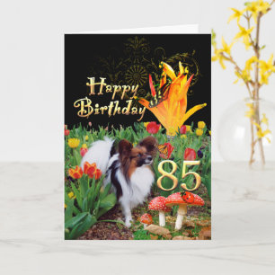 Papillion chien Joyeux 85 Carte d'anniversaire Spé