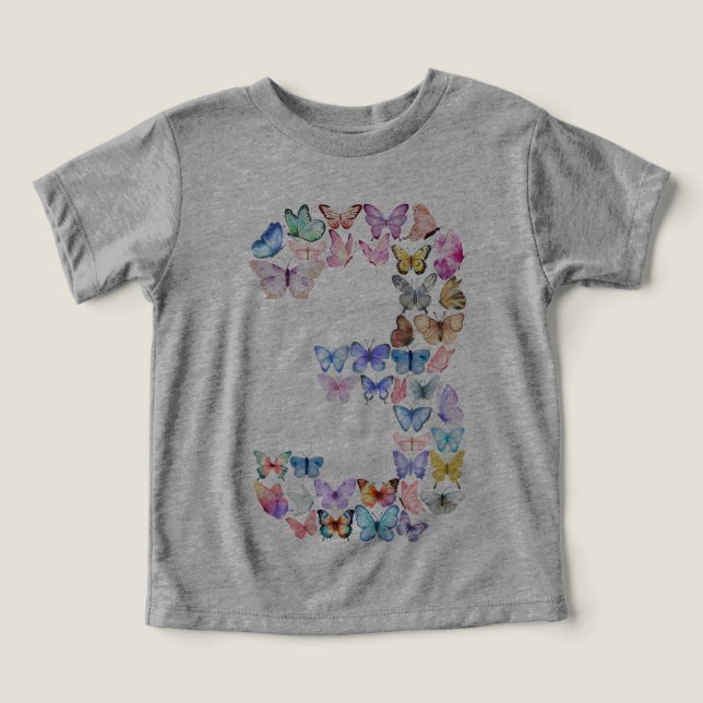 Papillon 3e anniversaire Thème 3 ans Filles (Design Recto)