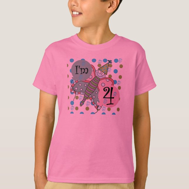 Papillon 4e anniversaire Tshirts et cadeaux (Devant)