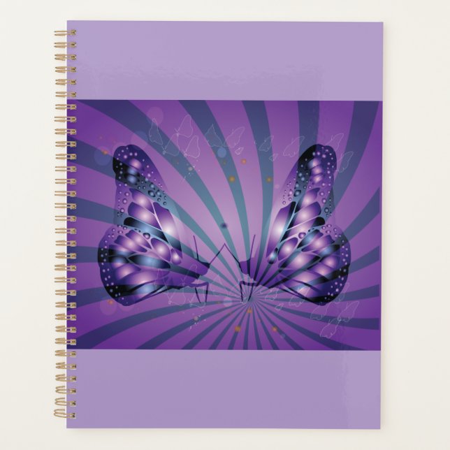 Papillon Abstrait Violet avec des Ailes Radieuses (Devant)