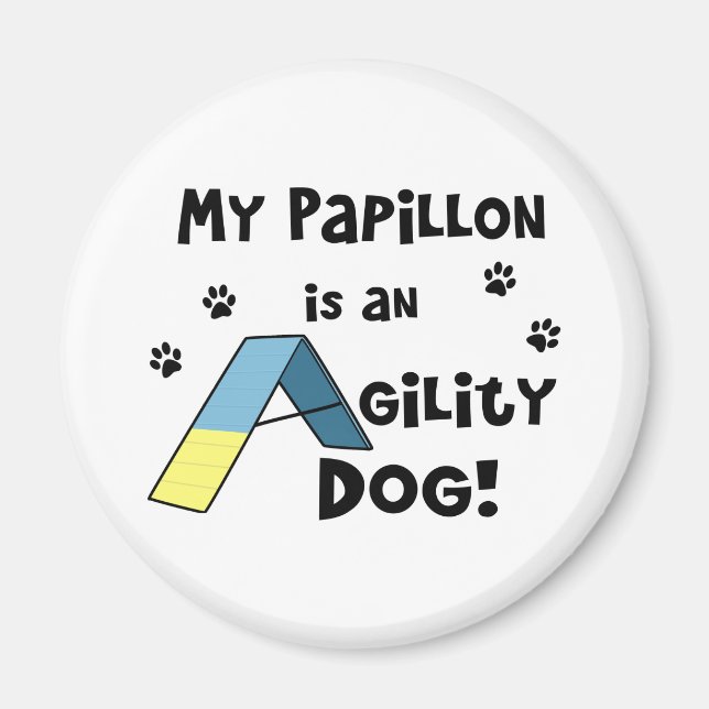 Papillon Agility Dog Magnet (Devant)