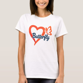 Papillon amour du coeur | T-shirt femme romantique