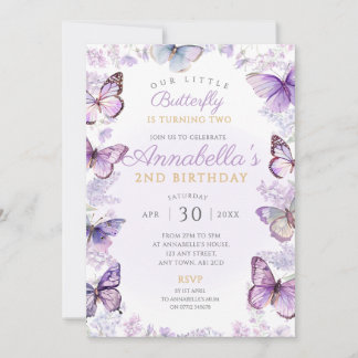 Papillon Anniversaire Invitation de fête Papillons