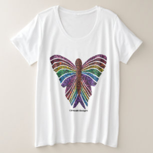 Papillon Arc-en-ciel (blanc) - T-Shirt Grande Tail