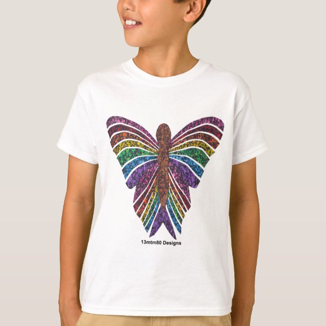 Papillon Arc-en-ciel (blanc) - T-Shirt pour garçon (Devant)