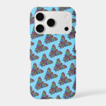 Papillon Arc-en-ciel (bleu clair) - Coque iPhone