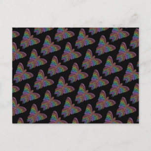 Papillon Arc-en-ciel (motif noir) - Carte postale