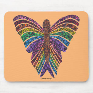 Papillon Arc-en-ciel (orange) - Tapis de souris