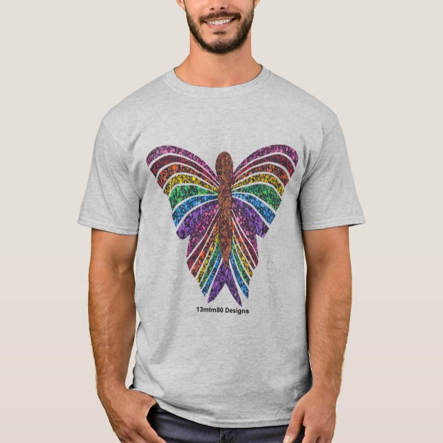 Papillon Arc-en-Ciel (vif) - T-Shirt Léger pour Ho (Devant)