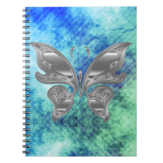 Papillon argenté sur le carnet rêveur de ciel de (Devant)