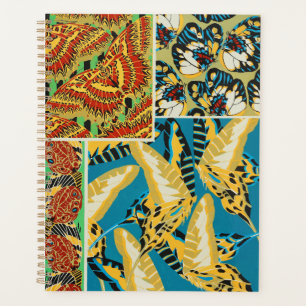 Papillon Art Déco Jaune et Turquoise Vibrants