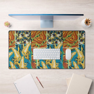 Papillon Art Déco Jaune et Turquoise Vibrants
