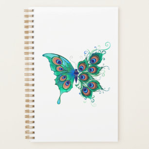Papillon aux plumes de paon vert
