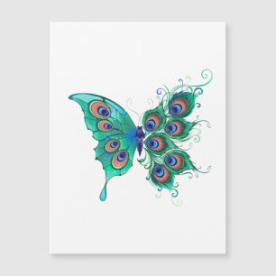 Papillon aux plumes de paon vert