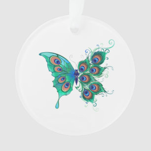 Papillon aux plumes de paon vert