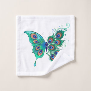 Papillon aux plumes de paon vert