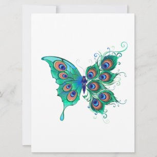 Papillon aux plumes de paon vert