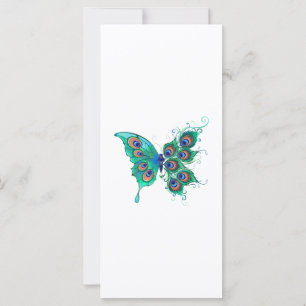 Papillon aux plumes de paon vert