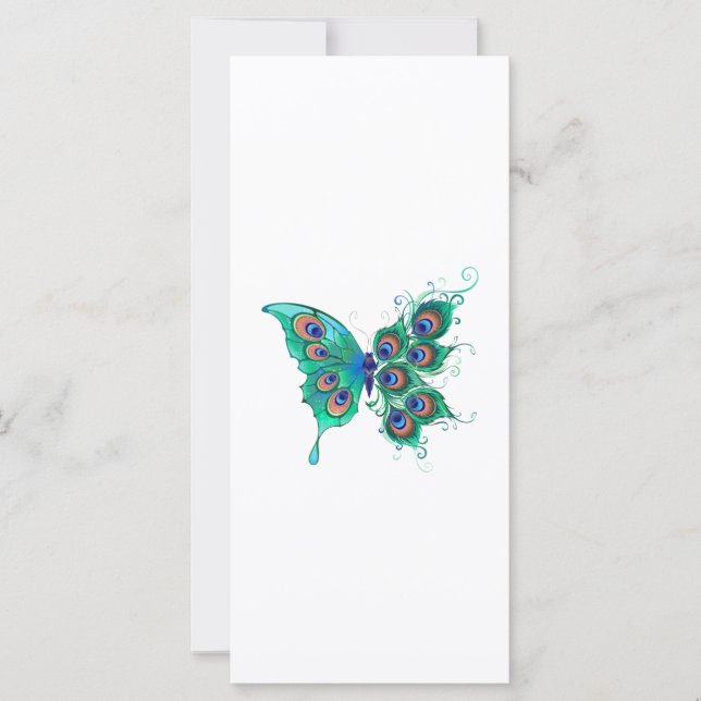 Papillon aux plumes de paon vert (Devant)
