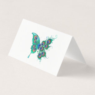 Papillon aux plumes de paon vert