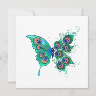 Papillon aux plumes de paon vert