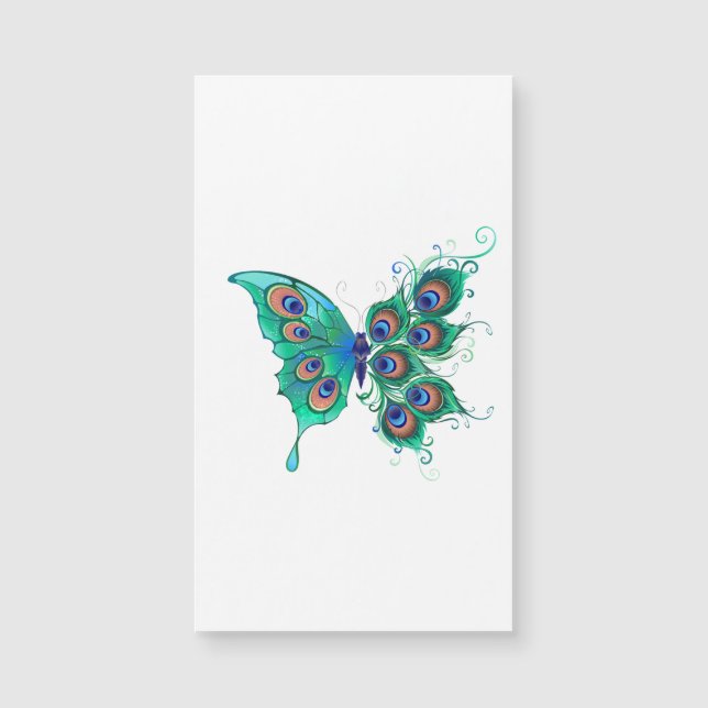Papillon aux plumes de paon vert (Devant)