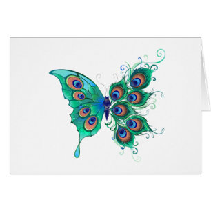 Papillon aux plumes de paon vert