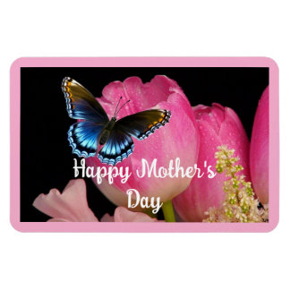 Papillon Avec Fleurs Magnet Photo