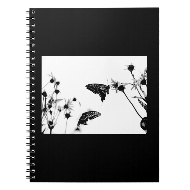 Papillon B/W sur un Carnet spiral 6,5x8,75 (Devant)