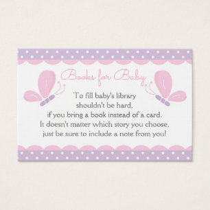Papillon Baby shower de demande de carte rose