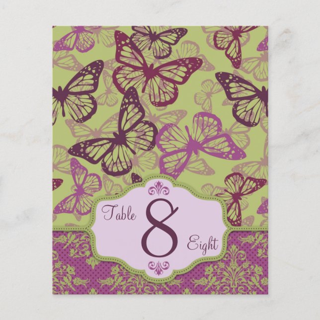 Papillon Baisers Flirt Carte de table B2 (Devant)