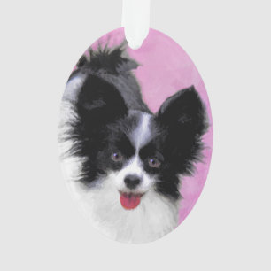 Papillon (blanc et noir) Peinture - Chien Art