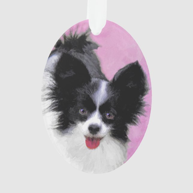 Papillon (blanc et noir) Peinture - Chien Art (dos)