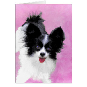 Papillon (blanc et noir) Peinture - Chien Art