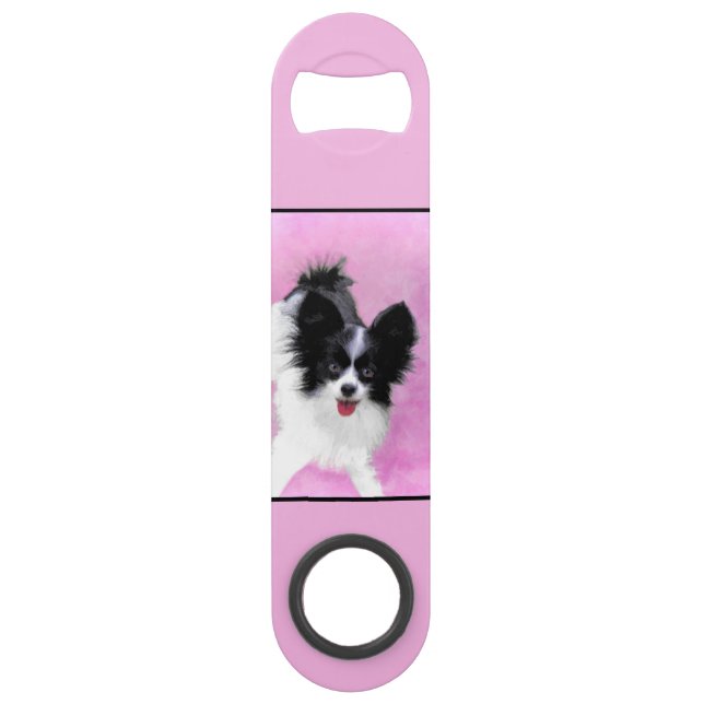 Papillon (blanc et noir) Peinture - Chien Art (Dos)