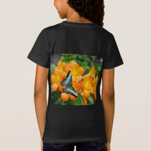 Papillon bleu avec T-shirt Rhododendron tropical