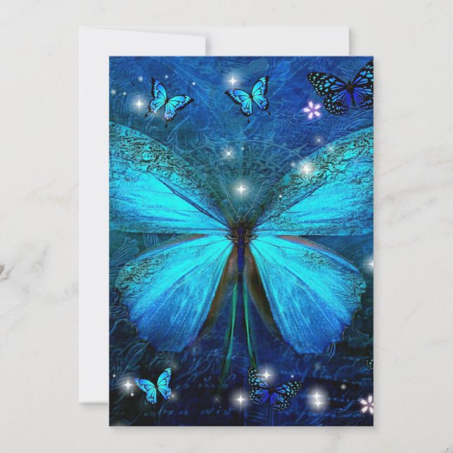 Papillon bleu élégant (Devant)