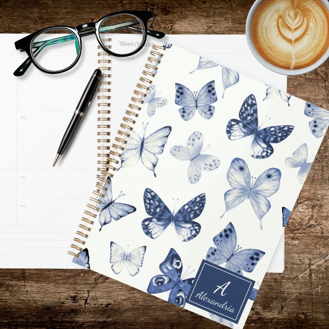 Papillon bleu et blanc moderne  (Créateur téléchargé)