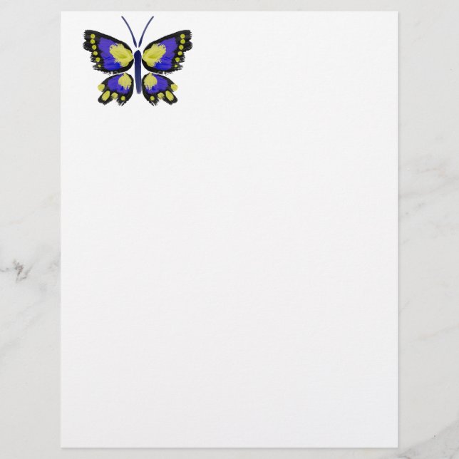 Papillon bleu et jaune (Devant)