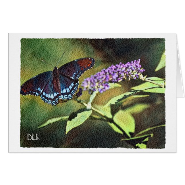 Papillon bleu/faune/aquarelle (Devant Horizontal)