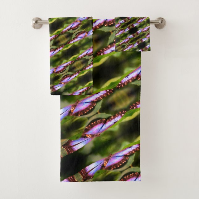 Papillon bleu - Gros plan Motif de la nature (En situation)