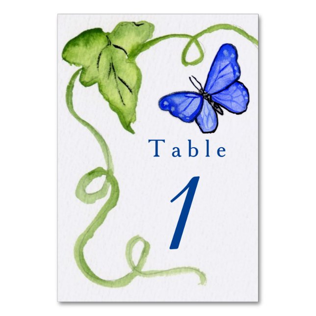 Papillon Bleu Jardin Cartes de Table Uniques Numér (Par défaut)
