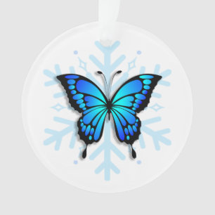 Papillon bleu Message personnel Garde de Noël
