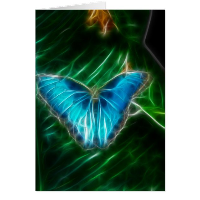Papillon bleu Morpho électrique fractal (Devant)