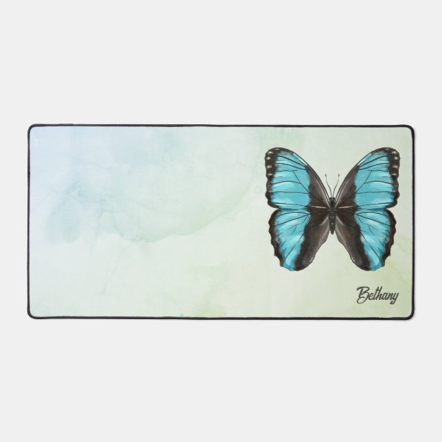 Papillon bleu Morpho Insect Art Nature Nom de l'au (Recto)