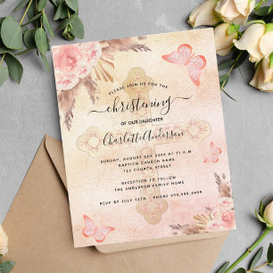 Papillon bleu pâturage à gazon à christening budge