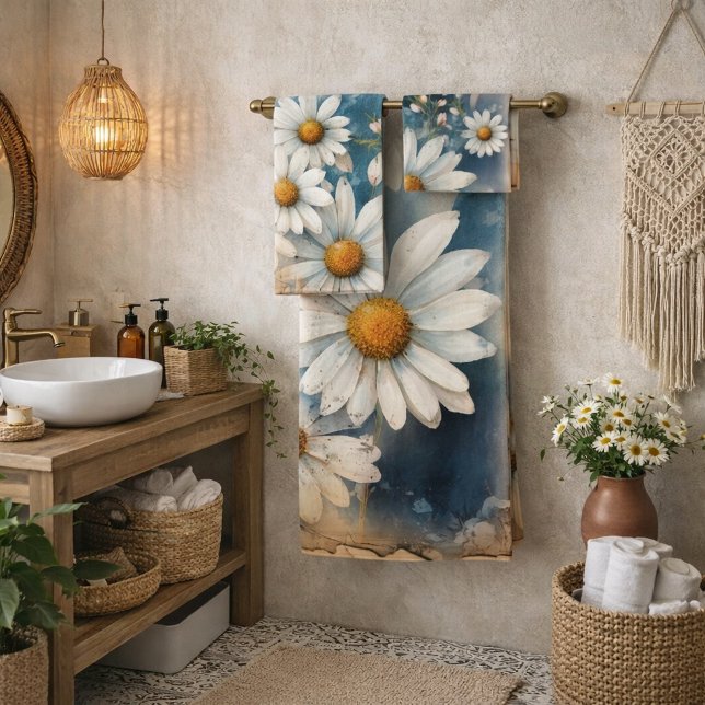 Papillon Bleu Vintage et Marguerites | Maison de C (Créateur téléchargé)